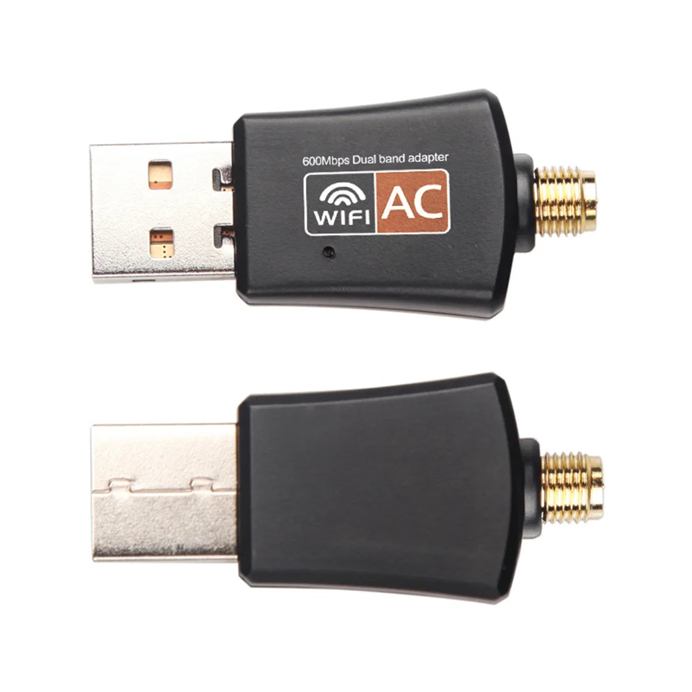 Dual Band 600Mbps USB wifi Adapter 2.4GHz 5GHz WiFi with Antenna PC Mini Computer Network Card Receiver - Slobuy