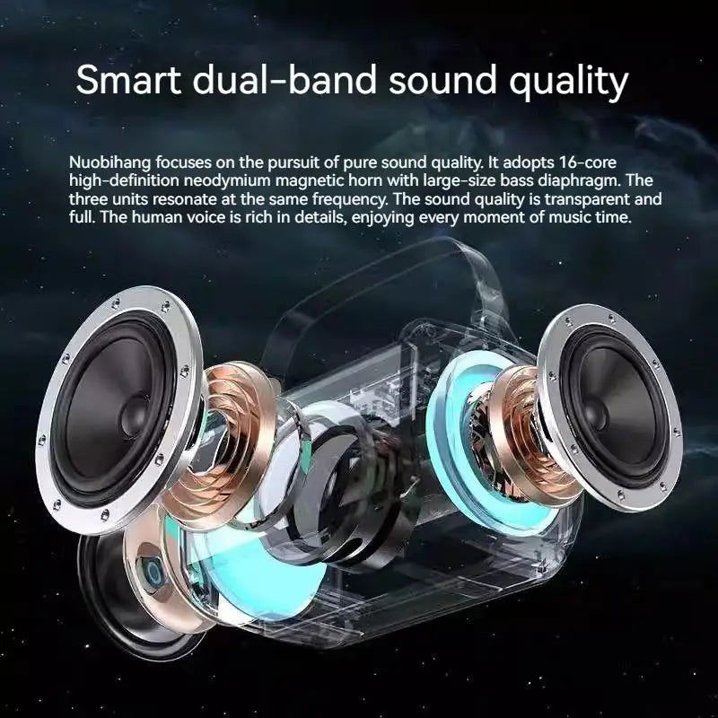 Dual Microphone Karaoke Machine Subwoofer Portable Bluetooth PA Speaker System with 1-2 Wireless Mic Home Family Singing Machine - Slobuy