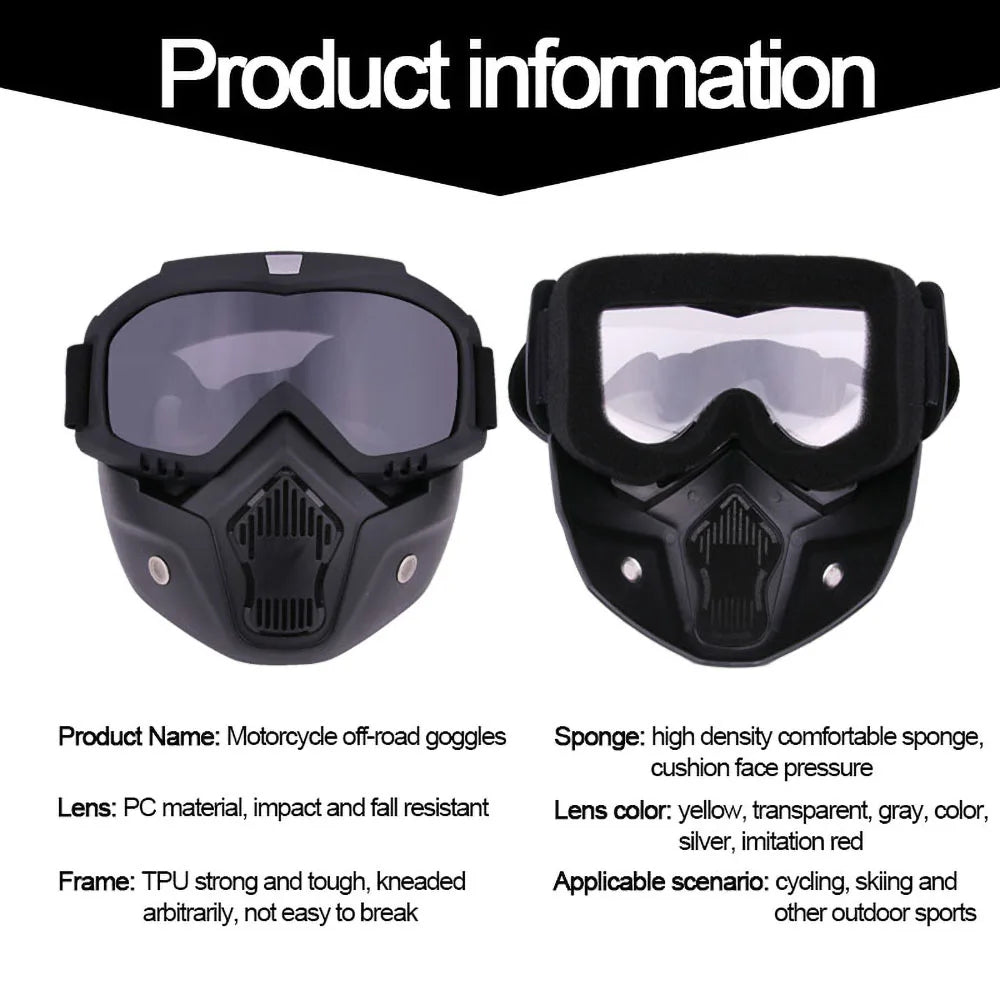 Dustproof Motocross Glasses Adjustable Motorcycle Goggles Breathable Full Face Protective Motorbike Dirt Bike Off-road Mask - Slobuy