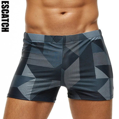 ESCATCH 2024 New Arrivals Men Swimwear Plus Size Fashion Printed Swimsuit Male High Quality Elastic Swim Trunks With Pad - Slobuy
