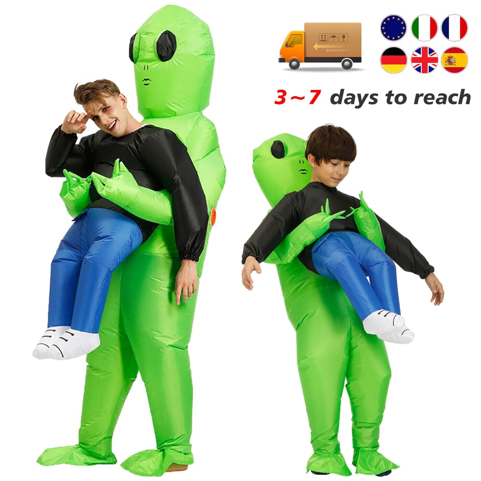 ET Alien inflatable suit Alien Monster Inflatable Costume Scary Green Alien Cosplay Costume For Adult  Party Festival Stage - Slobuy