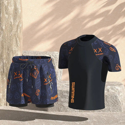 EU2XS-XL Men Teens Swim Trunks Anti Embarrassment Loose Quick Dry Swimming Shorts Seaside Beach Swimsuit Hot Spring Swimwear Set - Slobuy