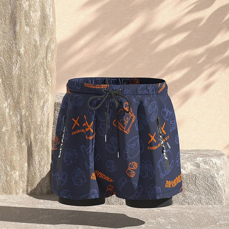 EU2XS-XL Men Teens Swim Trunks Anti Embarrassment Loose Quick Dry Swimming Shorts Seaside Beach Swimsuit Hot Spring Swimwear Set - Slobuy