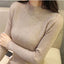 EVNISI Autumn Women Mock Neck Ruffles Sweater Long Sleeve Knitted Bottoming Solid Pullovers Stripe Women Casual Sweater Winter - Slobuy