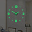 EW Creative Simple Luminous Digital Clock European Style DIY Silent Wall Clock Study Living Room Punch-Free Wall Sticker Clock - Slobuy