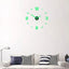 EW Creative Simple Luminous Digital Clock European Style DIY Silent Wall Clock Study Living Room Punch-Free Wall Sticker Clock - Slobuy