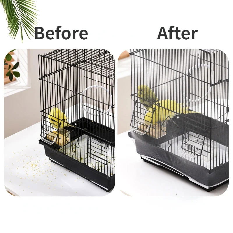 Easy Cleaning Bird Cage Covers Mesh Seed Catcher Guard Bird Cage Net Shell Skirt Dust-proof Mesh Parrot Cage Cover - Slobuy
