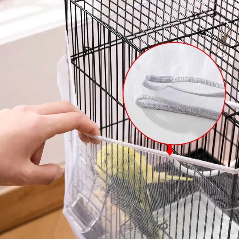 Easy Cleaning Bird Cage Covers Mesh Seed Catcher Guard Bird Cage Net Shell Skirt Dust-proof Mesh Parrot Cage Cover - Slobuy