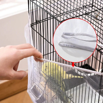 Easy Cleaning Bird Cage Covers Mesh Seed Catcher Guard Bird Cage Net Shell Skirt Dust-proof Mesh Parrot Cage Cover - Slobuy