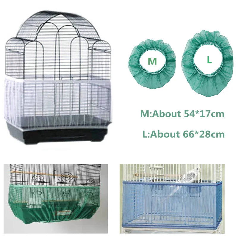 Easy Cleaning Bird Cage Covers Mesh Seed Catcher Guard Bird Cage Net Shell Skirt Dust-proof Mesh Parrot Cage Cover - Slobuy