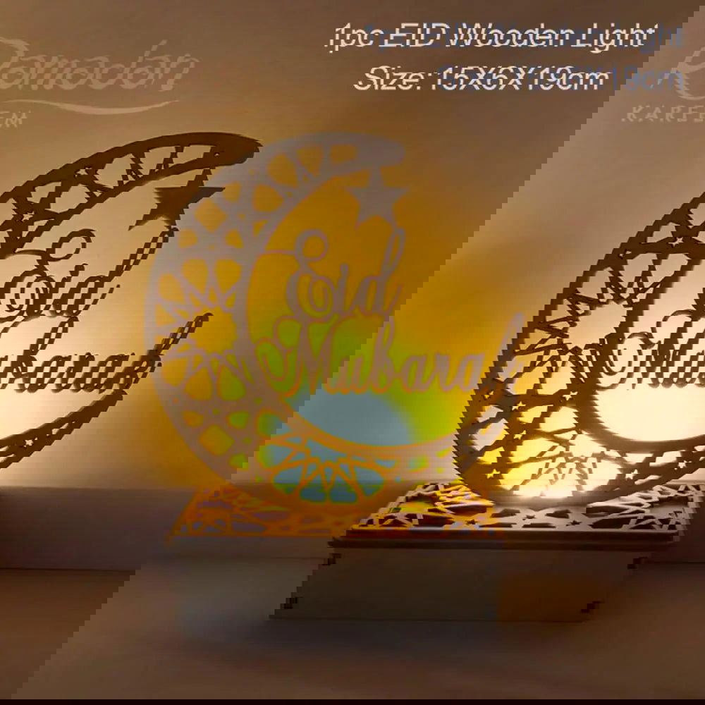 Eid Mubarak DIY Wooden Candle Holder Ramadan Decoration For Home Table Muslim Islamic Festival Party Candlestick Gift - Slobuy