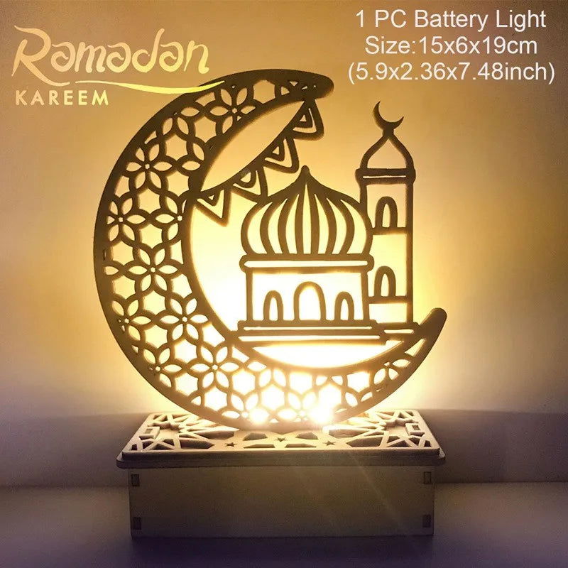 Eid Mubarak DIY Wooden Candle Holder Ramadan Decoration For Home Table Muslim Islamic Festival Party Candlestick Gift - Slobuy