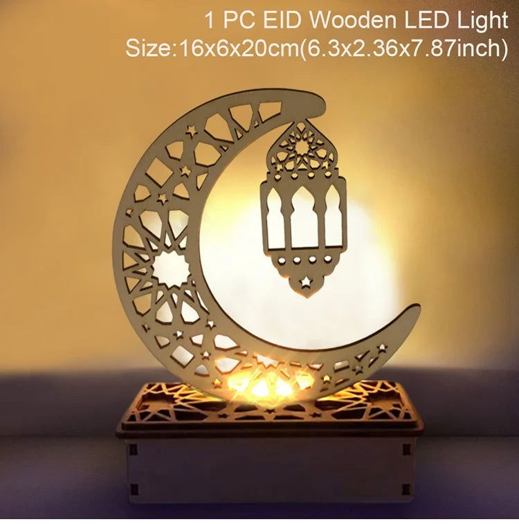 Eid Mubarak DIY Wooden Candle Holder Ramadan Decoration For Home Table Muslim Islamic Festival Party Candlestick Gift - Slobuy