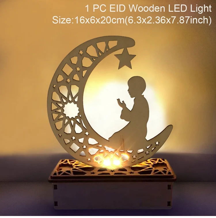 Eid Mubarak DIY Wooden Candle Holder Ramadan Decoration For Home Table Muslim Islamic Festival Party Candlestick Gift - Slobuy