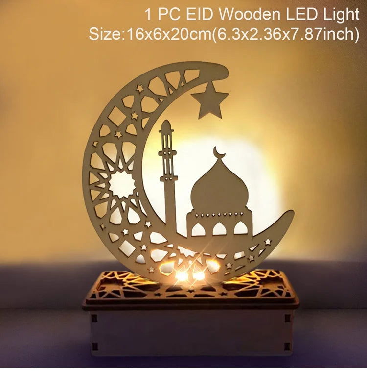 Eid Mubarak DIY Wooden Candle Holder Ramadan Decoration For Home Table Muslim Islamic Festival Party Candlestick Gift - Slobuy