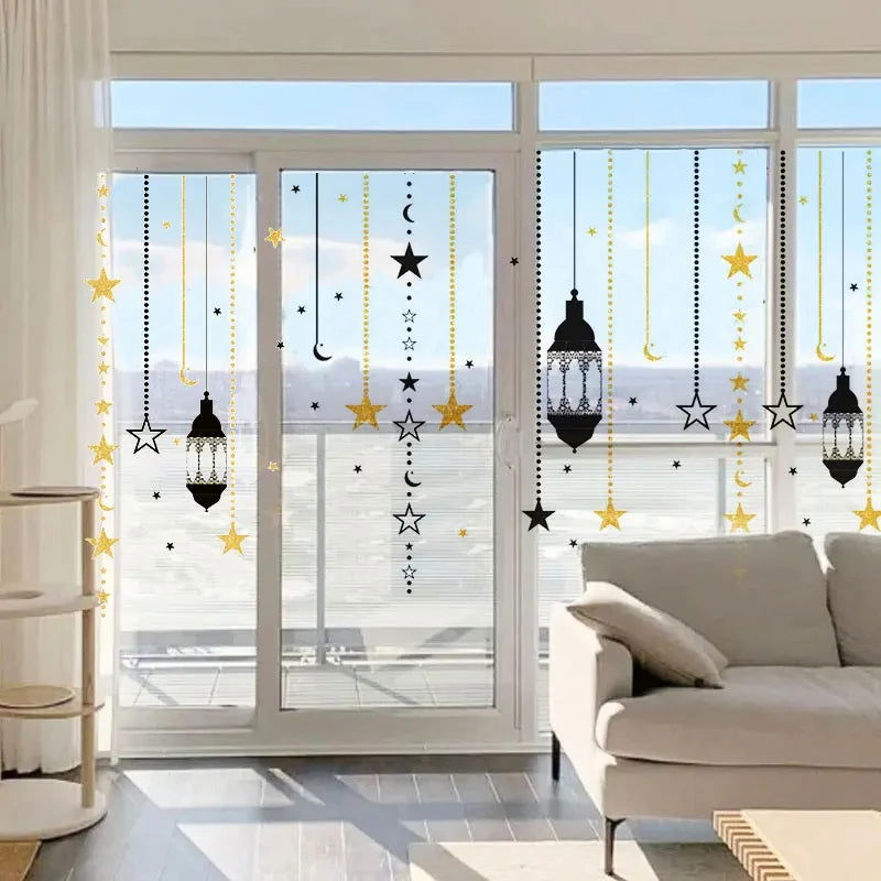 Eid Window Stickers Ramadan Decoration Eid Mubarak Decor for Home 2024 Ramadan Kareem Islam Muslim Party Supplies Eid Al-fitr - Slobuy