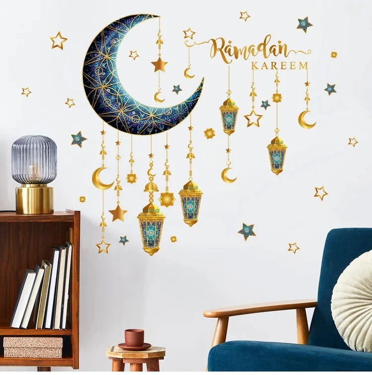 Eid Window Stickers Ramadan Decoration Eid Mubarak Decor for Home 2024 Ramadan Kareem Islam Muslim Party Supplies Eid Al-fitr - Slobuy