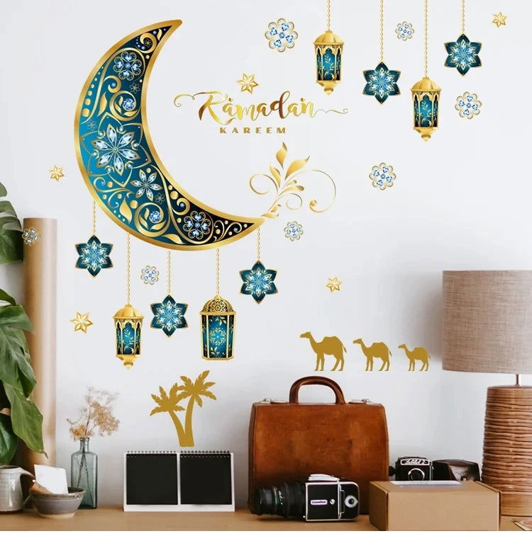 Eid Window Stickers Ramadan Decoration Eid Mubarak Decor for Home 2024 Ramadan Kareem Islam Muslim Party Supplies Eid Al-fitr - Slobuy