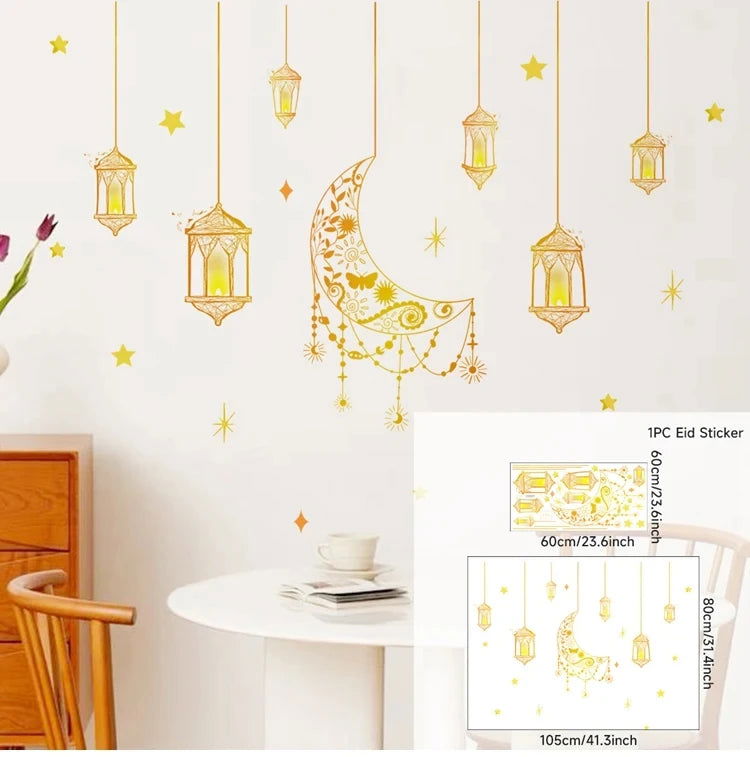 Eid Window Stickers Ramadan Decoration Eid Mubarak Decor for Home 2024 Ramadan Kareem Islam Muslim Party Supplies Eid Al-fitr - Slobuy