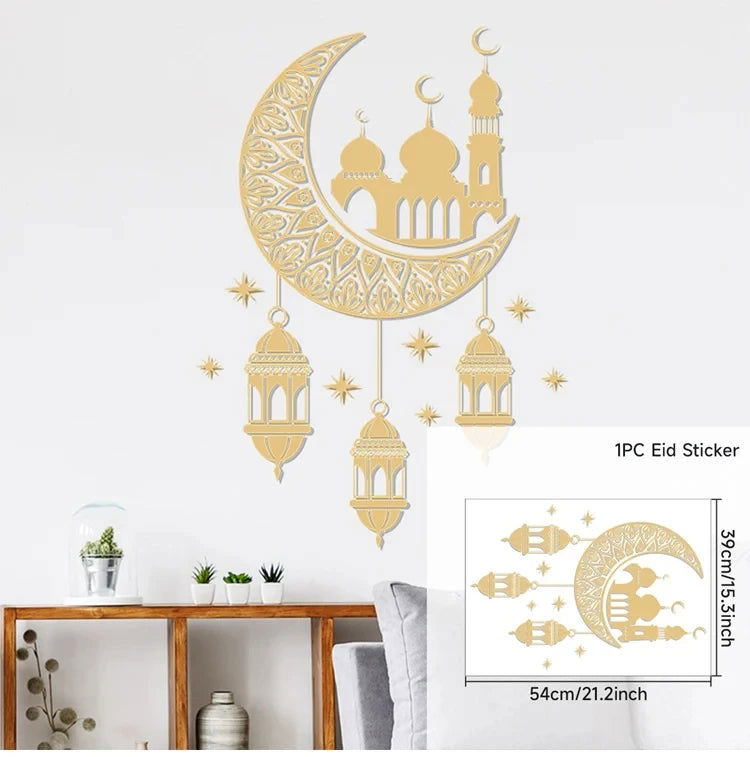 Eid Window Stickers Ramadan Decoration Eid Mubarak Decor for Home 2024 Ramadan Kareem Islam Muslim Party Supplies Eid Al-fitr - Slobuy
