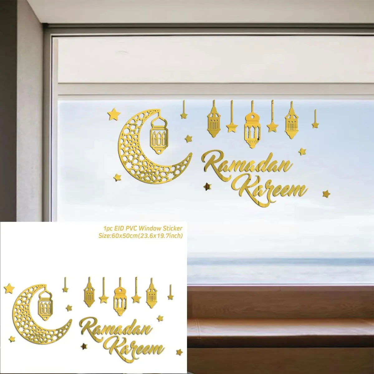 Eid Window Stickers Ramadan Decoration Eid Mubarak Decor for Home 2024 Ramadan Kareem Islam Muslim Party Supplies Eid Al-fitr - Slobuy