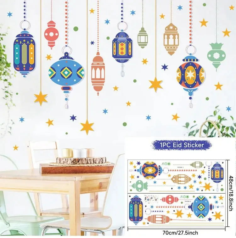 Eid Window Stickers Ramadan Decoration Eid Mubarak Decor for Home 2024 Ramadan Kareem Islam Muslim Party Supplies Eid Al-fitr - Slobuy