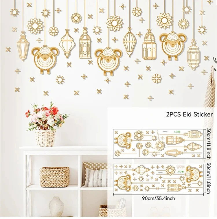 Eid Window Stickers Ramadan Decoration Eid Mubarak Decor for Home 2024 Ramadan Kareem Islam Muslim Party Supplies Eid Al-fitr - Slobuy