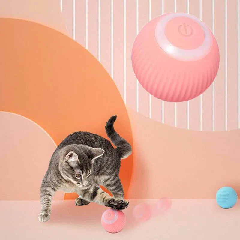 Electric Cat Ball Toys Automatic Rolling Smart Cat Toys for Cats Training Self-moving Kitten Toys for Indoor Interactive Playing - Slobuy