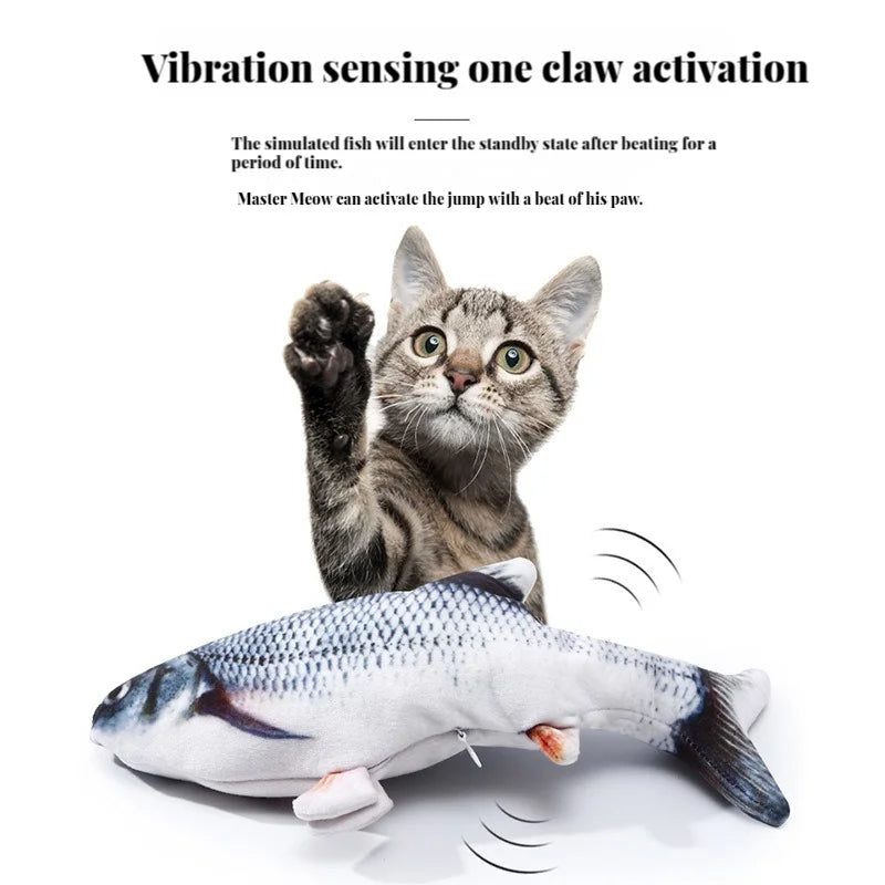 Electric Cat Toy Fish Pet Cat Toys Simulation Fish Swing Kitten Dance Fish Toy Funny Cats Chewing Playing Supplies USB Charging - Slobuy