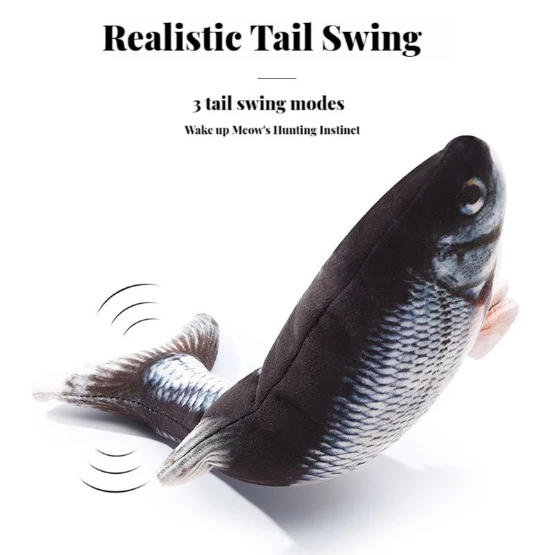Electric Cat Toy Fish Pet Cat Toys Simulation Fish Swing Kitten Dance Fish Toy Funny Cats Chewing Playing Supplies USB Charging - Slobuy