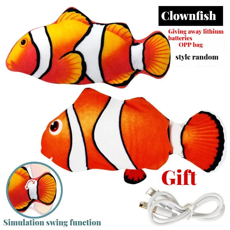 Electric Cat Toy Fish Pet Cat Toys Simulation Fish Swing Kitten Dance Fish Toy Funny Cats Chewing Playing Supplies USB Charging - Slobuy