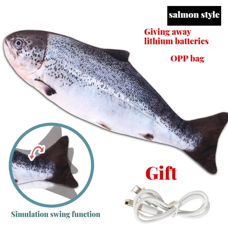 Electric Cat Toy Fish Pet Cat Toys Simulation Fish Swing Kitten Dance Fish Toy Funny Cats Chewing Playing Supplies USB Charging - Slobuy