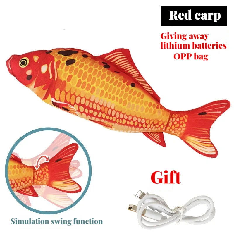 Electric Cat Toy Fish Pet Cat Toys Simulation Fish Swing Kitten Dance Fish Toy Funny Cats Chewing Playing Supplies USB Charging - Slobuy