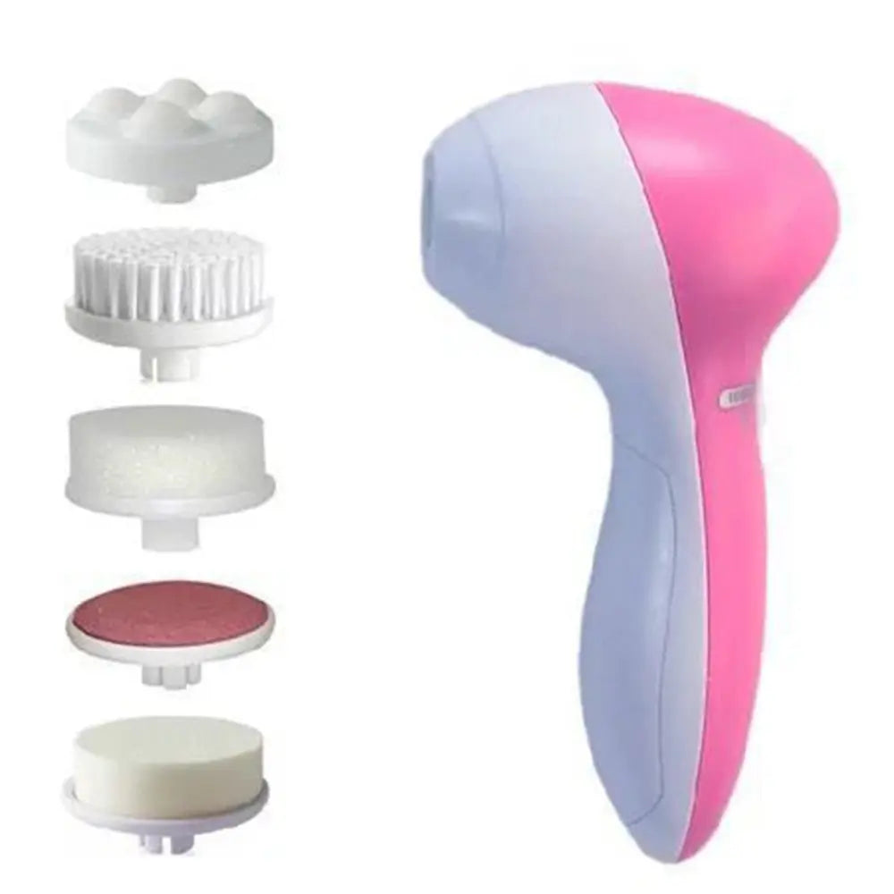 Electric Facial Cleaner 5 IN 1 Face Cleansing Brush Wash Machine Spa Skin Care Massager Blackhead Cleaning Facial Cleanser Tools - Slobuy