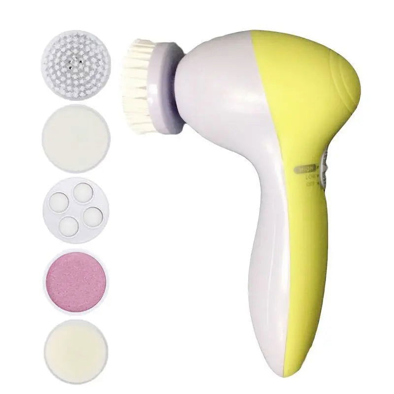 Electric Facial Cleaner 5 IN 1 Face Cleansing Brush Wash Machine Spa Skin Care Massager Blackhead Cleaning Facial Cleanser Tools - Slobuy