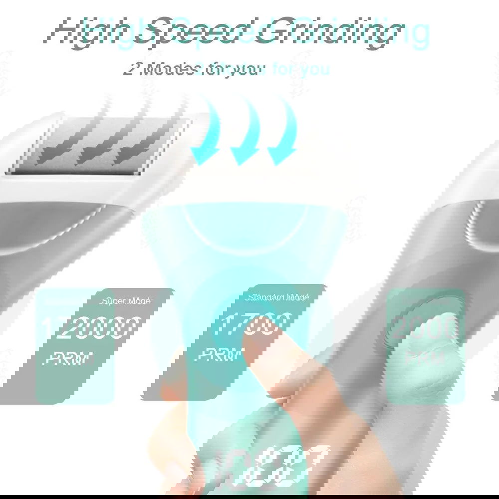 Electric Foot File Pedicure Tools Feet Callus Removers Rechargeable Foot Scrubber Feet Care for Dead, Hard Cracked Dry Skin - Slobuy