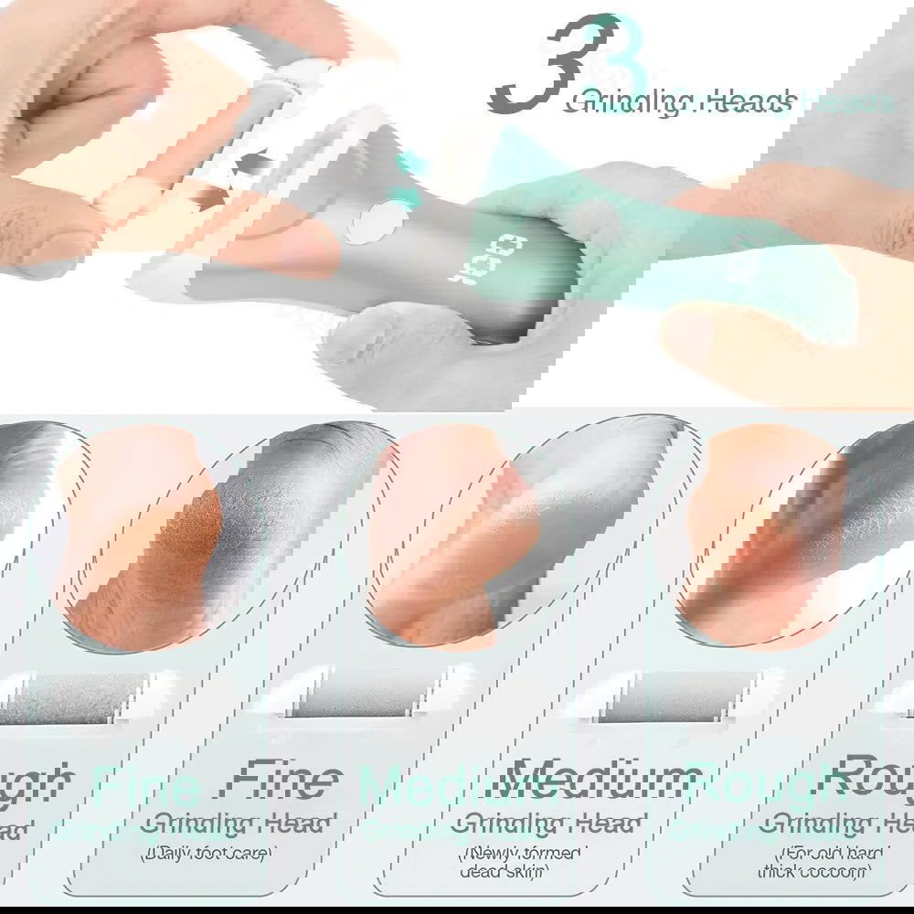 Electric Foot File Pedicure Tools Feet Callus Removers Rechargeable Foot Scrubber Feet Care for Dead, Hard Cracked Dry Skin - Slobuy