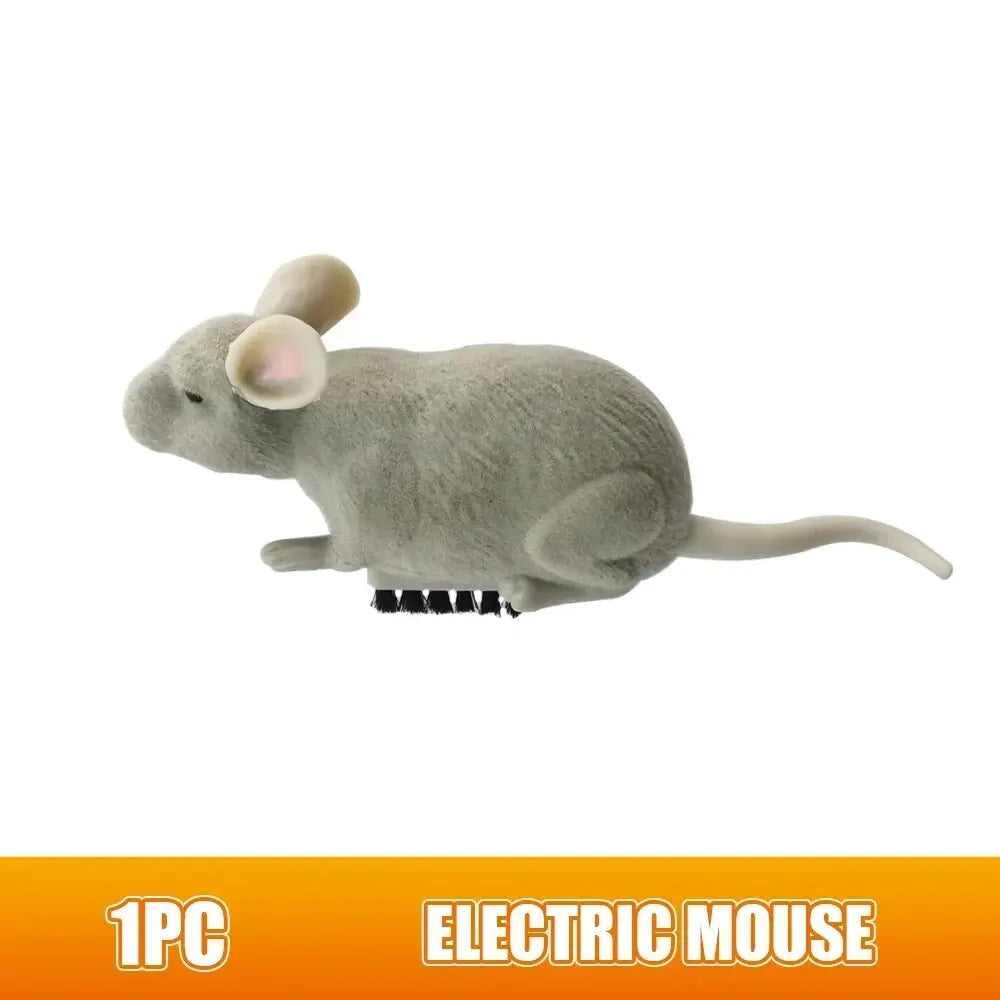 Electric Mouse Toys Cat Play Automatic Escape Robot Vibration Crawling Battery Operated Plush Mouse Pet Interaction Plaything - Slobuy