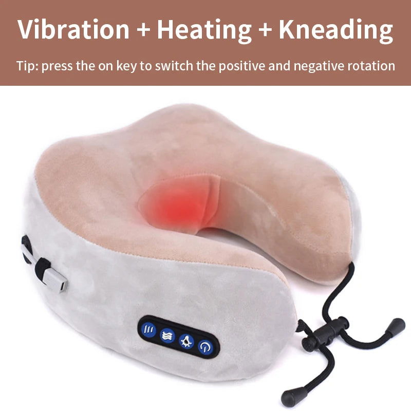 Electric Neck Massager U shaped Pillow Multifunctional Portable Shoulder Cervical Massager Outdoor Home Car Relaxing Massage - Slobuy