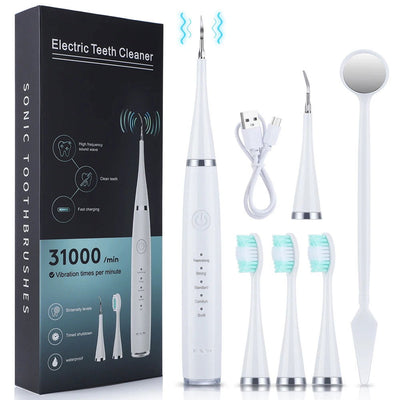 Electric Toothbrush Sonic Dental Teeth Whitening Kit Tooth Whitener Calculus Tartar Remover Tools Cleaner Stain Oral Care - Slobuy