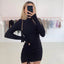 Elegant Lace Up Pleated Bodycon Mini Dress - Slobuy