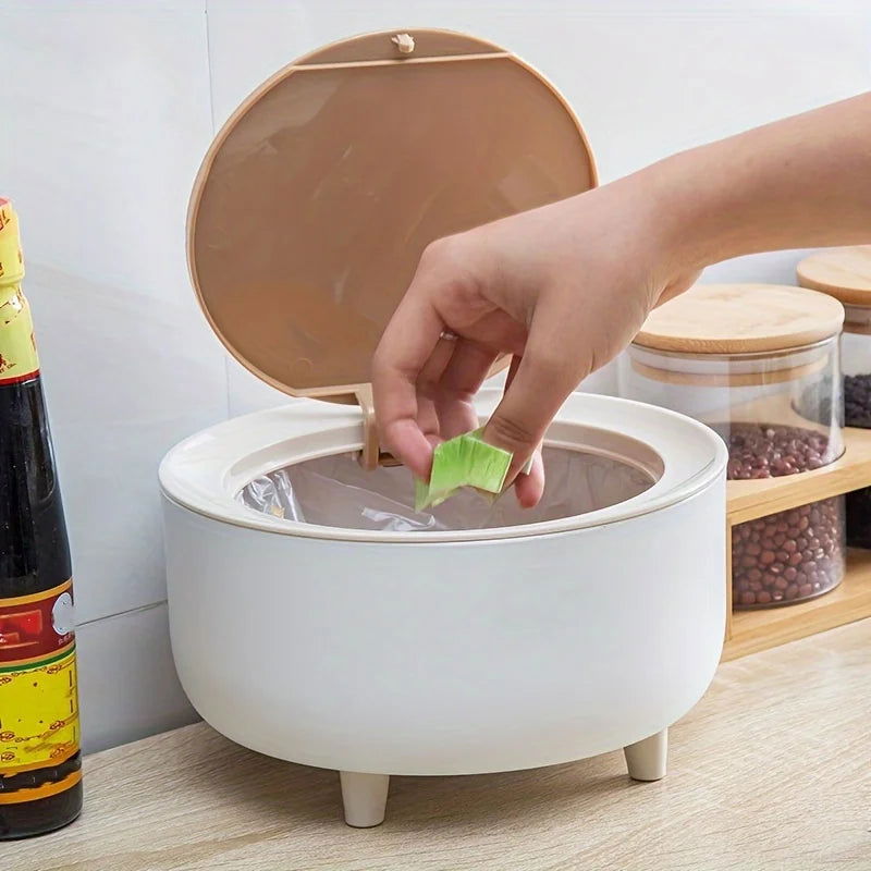Elegant Oval, Odor-Sealing Plastic Trash Can With Hands-Free Foot Operation, Comes in Multiple Sizes – Perfect for Home or Offic - Slobuy