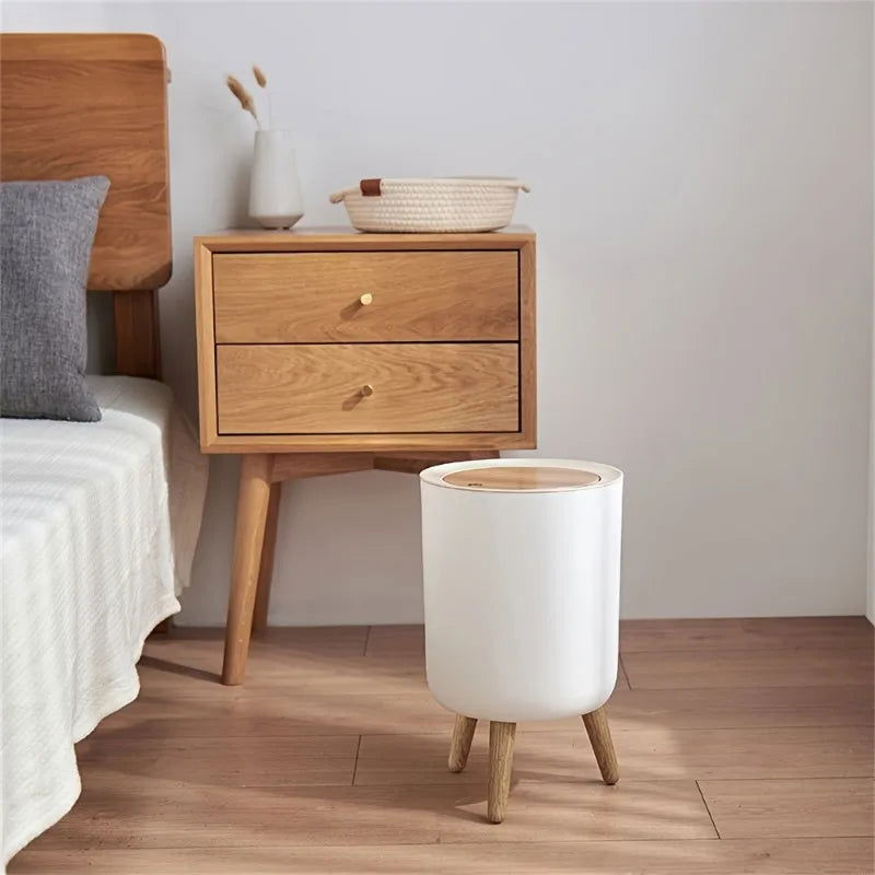 Elegant Oval, Odor-Sealing Plastic Trash Can With Hands-Free Foot Operation, Comes in Multiple Sizes – Perfect for Home or Offic - Slobuy