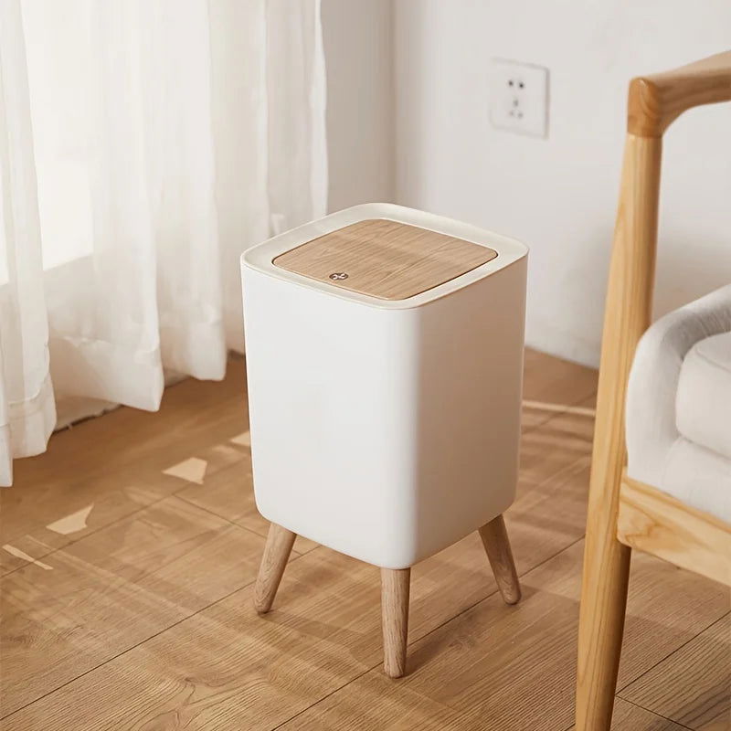 Elegant Oval, Odor-Sealing Plastic Trash Can With Hands-Free Foot Operation, Comes in Multiple Sizes – Perfect for Home or Offic - Slobuy