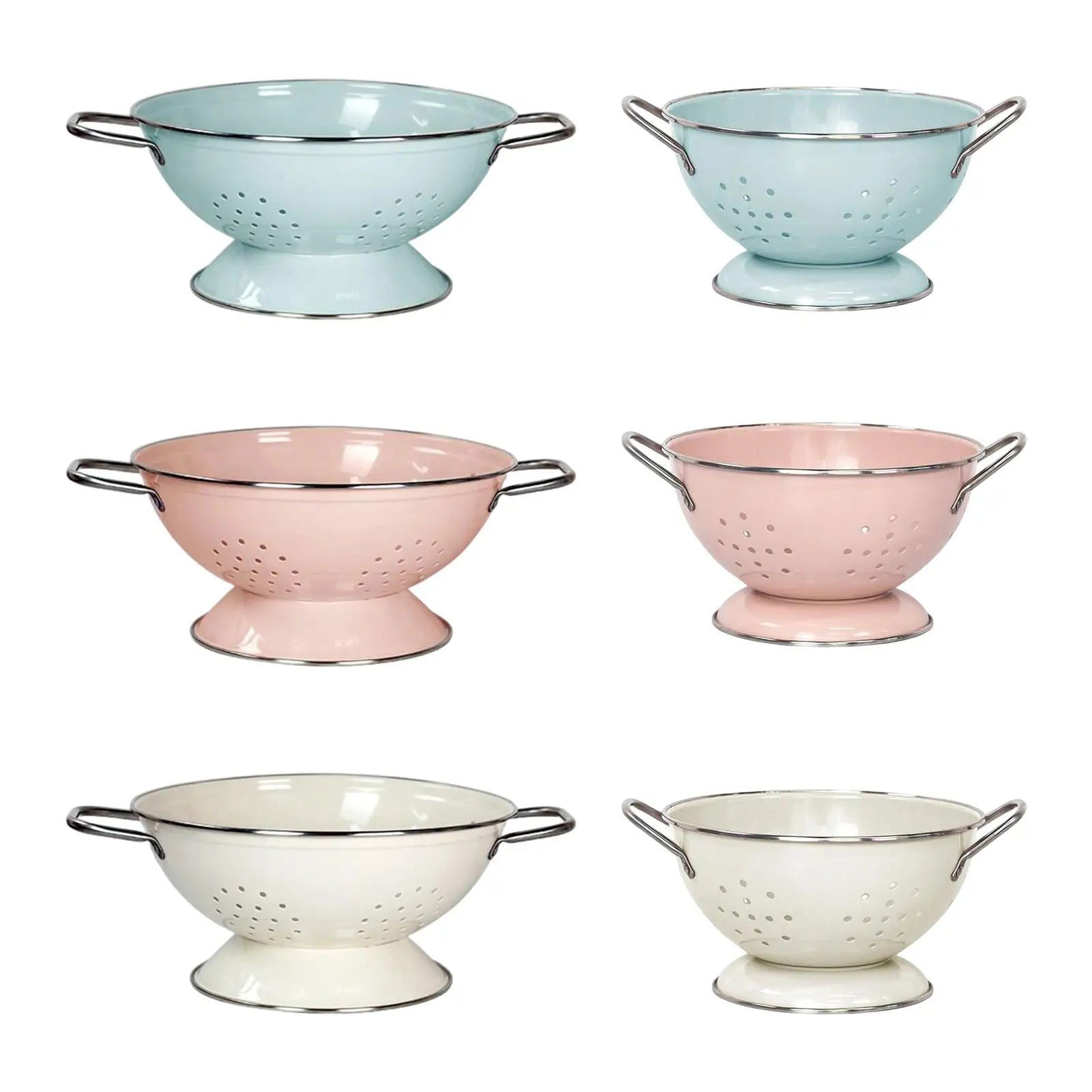 Enamel Coated Fruit Basket Drainage Bowl Vegetable Strainer Plate Fruit Dishes Multipurpose Self Draining Decorative for Kitchen - Slobuy