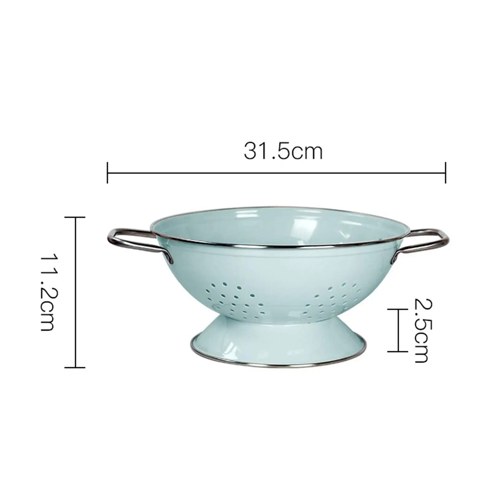 Enamel Coated Fruit Basket Drainage Bowl Vegetable Strainer Plate Fruit Dishes Multipurpose Self Draining Decorative for Kitchen - Slobuy