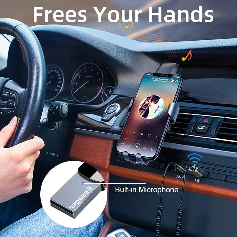 EssagerBluetooth Aux Adapter Wireless Car Bluetooth Receiver USB to 3.5mm Jack Audio Music Mic Handsfree Adapter for Car Speaker - Slobuy