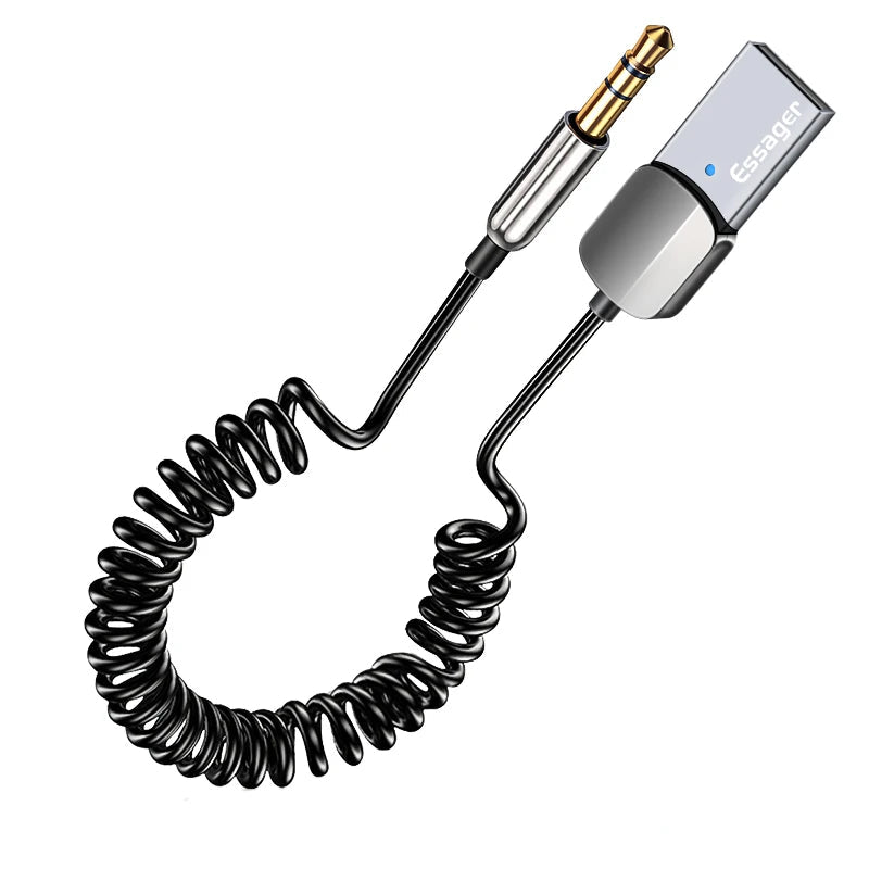EssagerBluetooth Aux Adapter Wireless Car Bluetooth Receiver USB to 3.5mm Jack Audio Music Mic Handsfree Adapter for Car Speaker - Slobuy