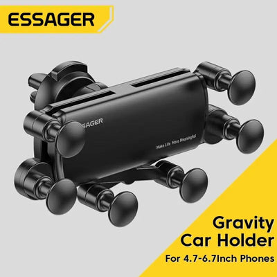 EssagerUniversal 6 Points Solid Fold Car Phone Holder Gravity Car Holder For Phone In Car Air Vent Clip Mount Smartphone Holder - Slobuy