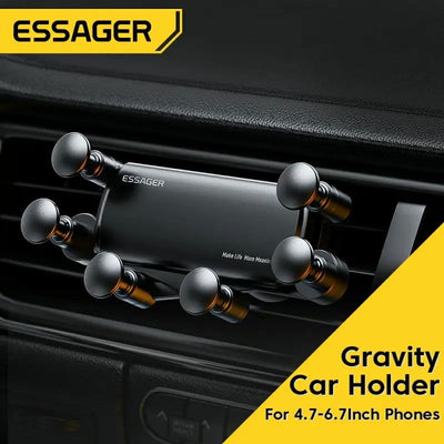 EssagerUniversal 6 Points Solid Fold Car Phone Holder Gravity Car Holder For Phone In Car Air Vent Clip Mount Smartphone Holder - Slobuy
